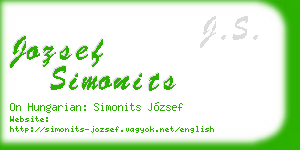 jozsef simonits business card